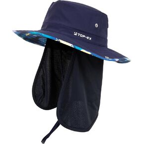 TOP-EX UVCoolix™ Cooling Sun Hat with Detachable Neck Flap Unisex UPF 50 Wide Brim Bucket Hat for Hiking, Fishing & Big Head in Saudi Arabia