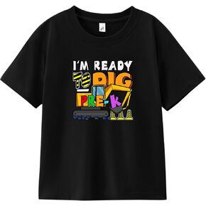 First Day of School Kindergarten Pre-K Shirt for Boys Girls Kids Toddlers, Back to School Dinos Pencil Graphic Tee, 3-7T in Saudi Arabia