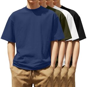 Yooo's Vivi 4 Pack Boys Short Sleeve T-Shirts 5-16 Years Kids Loose Fit Crew Neck Shirts Summer Casual Basic Tees Multipack in Saudi Arabia