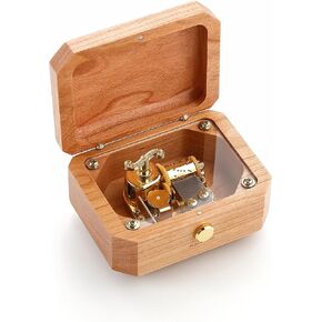 Natural Cherry Wood Irregular Creative Music Box, Luxury Art Decor, for Birthday, Anniversary, Housewarming, Thanksgiving & Christmas;Tune: Can't Help Falling in Love in Saudi Arabia
