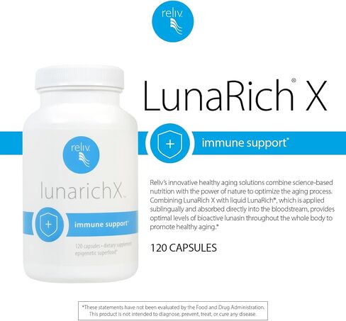 RELIV LunaRich X - Lunasin Extract Capsules with Soy Peptide for Healthy Aging, Cholesterol Support Benefits and Immune System 120 Count in Saudi Arabia