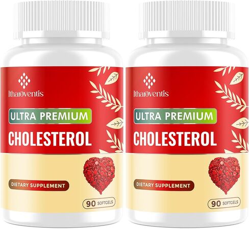 Itharoventis Cholesterol Supplements with Plant Sterols, Omega3, Red Yeast Rice, Bergamot Orange, Garlic - High Absorption Formula - 90 Softgels in Saudi Arabia