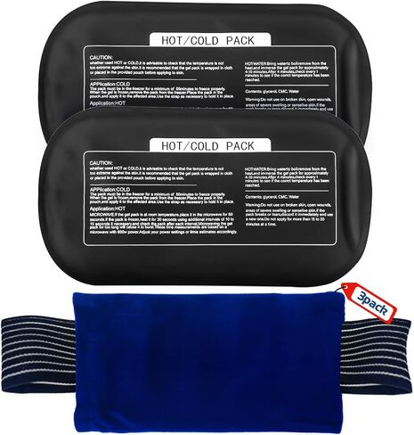 Ice Packs for Injuries Reusable (3-Piece Set) – Hot and Cold Ice Packs for Knee, Reusable Gel Wraps Support, Adjustable Ice Pack Pain Relief for Shoulders, Back Joints Muscles, Knees, Arms and Legs in Saudi Arabia