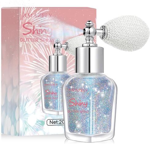 Body Glitter Spray, Loose Body Shimmer Powder Hairspray Fine Glitter Sparkle Highlighter Powder Makeup Mardi Gras Festival for World Cup Concert Party Rave Clothes Hair Face (Glint-Rainbow) in Saudi Arabia