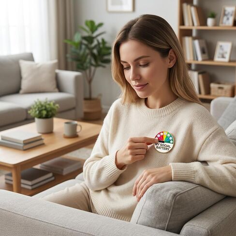 6PCS Social brooch, Gold and Silver Designs, Ideal for Personal Expression and Social Gatherings, Includes 1% and 99% Level Indicators, Social Energy Slider Pin, Mood Pin in Saudi Arabia