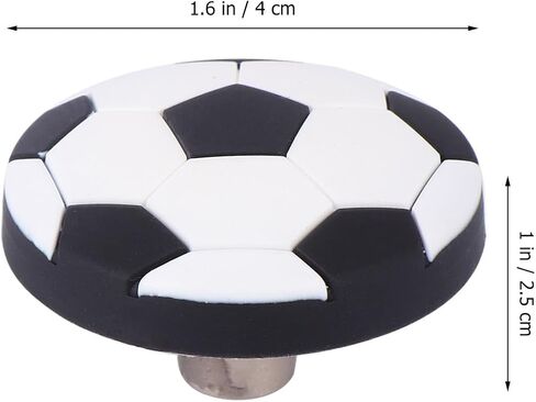 SEWACC Football Pattern Cabinet Handle and Wardrobe Pull Bar for Room, 4pcs Plastic Soccer Ball Drawer Knobs with Nails, Safe Bedroom Furniture Hardware in Kuwait