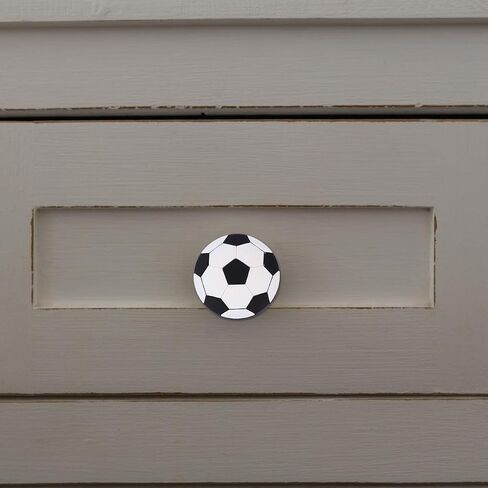 SEWACC Football Pattern Cabinet Handle and Wardrobe Pull Bar for Room, 4pcs Plastic Soccer Ball Drawer Knobs with Nails, Safe Bedroom Furniture Hardware in Kuwait