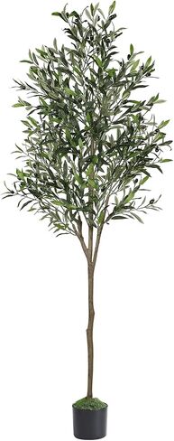 Alupssuc 6ft Olive Tree Artificial Indoor, Fake Tree Potted Faux Olive Trees with Lifelike Fruits and Realistic Leaves, Artificial Plants Indoor Fake Plants for Modern Home Office Living Room Decor in Saudi Arabia