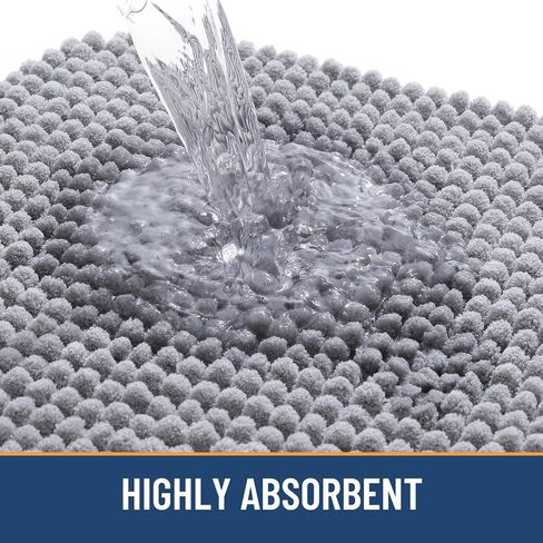 Arotive Bathroom Rugs 30" x 20", Ultra Soft Absorbent Chenille Bath Rugs, Non-Slip Rubber Backing, Machine Washable Bath Mats for Bathroom Floor, Tub and Shower, Home Decor Accessories, Grey in Saudi Arabia