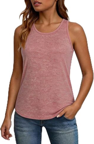 Racerback Tank Tops for Women Workout, Sleeveless Crewneck Mesh Loose Shirts, Athletic Tops Gym Running Yoga in Kuwait