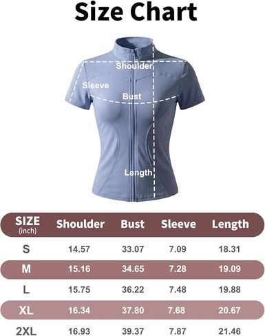 Women's Short Sleeve Workout, Full Zip Slim Fit Athletic Yoga Tops, Lightweight Quick Dry Running Sports Shirt. in Kuwait