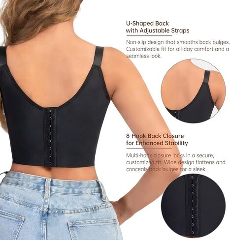 Women's Push-Up Deep V Bra Seamless Comfort Steel Boned Support Longline Lace Adjustable Straps for Everyday Wear in Saudi Arabia