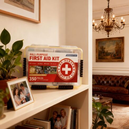 350-Piece All-Purpose 100-Person Emergency First Aid Kit – Waterproof Plastic Case | Clearly Organized for Fast Retrieval | Perfect for Home, Business, Workplace, Boat, Travel, Outdoor & Car in Kuwait