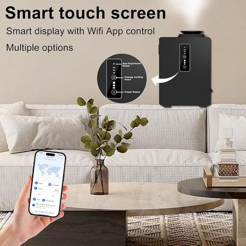 2026 Upgraded 6000 Sq.Ft HVAC Scent Diffuser Machine Kit, Includes 2 Premium Oils, Wi-Fi Control, 1000ML Waterless Cold Air Aromatherapy Essential Oil Hotel Scent Fragrance Diffuser for Large Room in Saudi Arabia