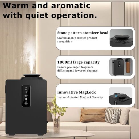 2026 Upgraded 6000 Sq.Ft HVAC Scent Diffuser Machine Kit, Includes 2 Premium Oils, Wi-Fi Control, 1000ML Waterless Cold Air Aromatherapy Essential Oil Hotel Scent Fragrance Diffuser for Large Room in Saudi Arabia