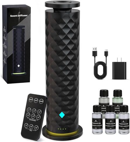 Waterless Scent Diffuser Starter Kit – Remote Control Cold Air Diffuser, 1000 Sq Ft Coverage Color and Ambient Light, Ultra-Quiet Quiet Nebulizing Aromatherapy for Home, Office, Bedroom & Spa in Saudi Arabia