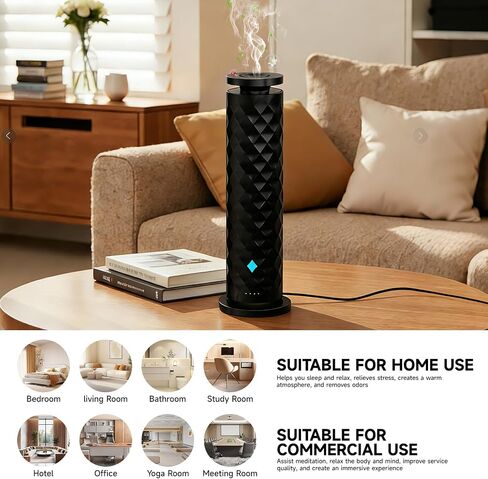 Waterless Scent Diffuser Starter Kit – Remote Control Cold Air Diffuser, 1000 Sq Ft Coverage Color and Ambient Light, Ultra-Quiet Quiet Nebulizing Aromatherapy for Home, Office, Bedroom & Spa in Saudi Arabia