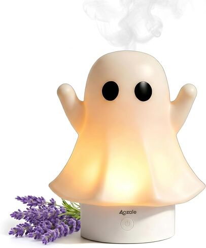 Cute Ghost Essential Oil Diffuser, 120ML Ultrasonic Cool Mist Humidifier with 7 Color Night Light & Auto Shut-Off, Ghost Room Decor for Bedroom & Office, Aromatherapy Gift for Women & Kids in Saudi Arabia