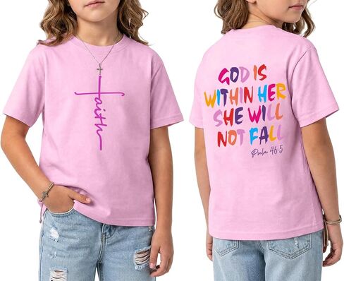 Christian Shirts for Girls Faith Over Fear Shirt Christian Graphic Tees Religious Inspirational Casual Tops in Saudi Arabia