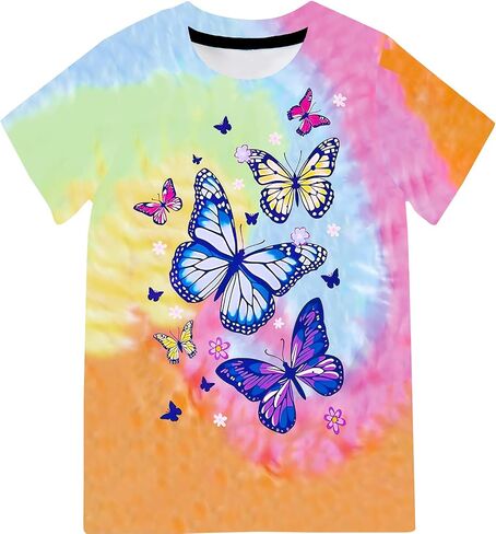 Girl Tie Dye Shirts Kids Size 4-12 Neon Short Sleeve T Shirt in Kuwait