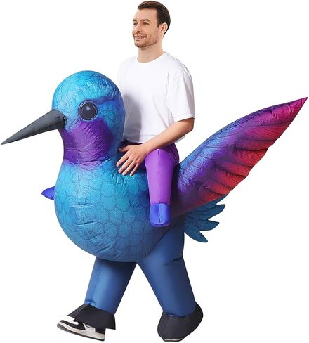 COMIN Inflatable Riding a Hummingbird for Adults Blow Up Costume Funny Bird Cosplay for Halloween Party Indoor Outdoor Women Men 72" in Saudi Arabia