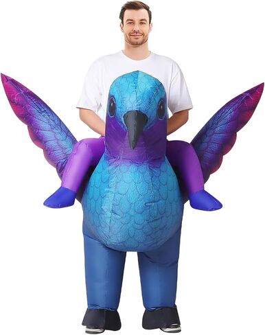 COMIN Inflatable Riding a Hummingbird for Adults Blow Up Costume Funny Bird Cosplay for Halloween Party Indoor Outdoor Women Men 72" in Saudi Arabia