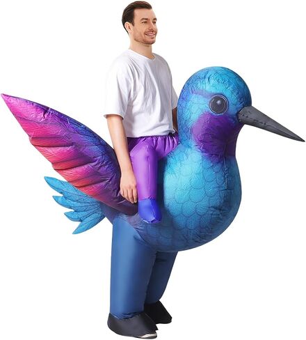COMIN Inflatable Riding a Hummingbird for Adults Blow Up Costume Funny Bird Cosplay for Halloween Party Indoor Outdoor Women Men 72" in Saudi Arabia