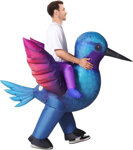 COMIN Inflatable Riding a Hummingbird for Adults Blow Up Costume Funny Bird Cosplay for Halloween Party Indoor Outdoor Women Men 72" in Saudi Arabia