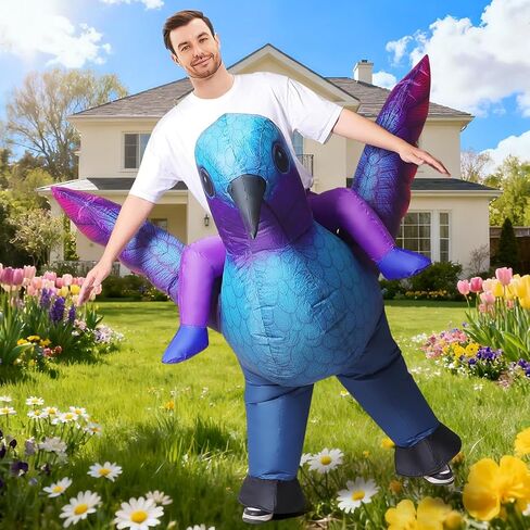 COMIN Inflatable Riding a Hummingbird for Adults Blow Up Costume Funny Bird Cosplay for Halloween Party Indoor Outdoor Women Men 72" in Saudi Arabia