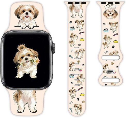 Pet Dog Watch Bands Compatible with Apple Watch 38/40/41/42/44/45/46/49mm for Women Men Pet Lover Gifts Replacement Silicone Sport Strap for iWatch Series 11/10/9/8/7/6/5/4 Ultra 3/2/1 SE in Saudi Arabia
