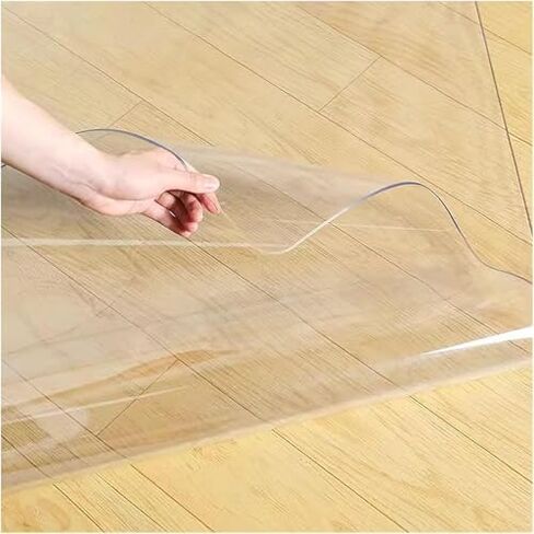 Waterproof PVC Floor Mat for Hard Floors - 1.5mm Thick Tablecloths & Table Mats, Easy to Clean, Cuttable, Ideal Under Refrigerators & Pet Bowls (5x12ft) in Kuwait