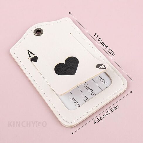 2 Pack Playing Card Luggage Tags PU Leather Poker Suitcases Labels Tag for Travel Spade Heart Black in Saudi Arabia