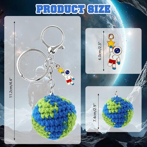 Mary Theme keychain,Astronaut Keychain,Astronaut,Earth,Star Charms, Crochet Keychain, Bag Accessory, Bag Charm,Sci-Fi Gift for Space Lovers TeensGift for Space Lovers Teens in Saudi Arabia