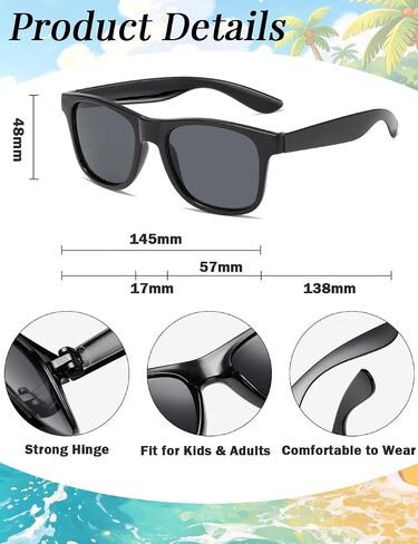 Black and White Sunglasses Bulk, 8/16/24 Pack Glasses Party Favors for Summer Beach Pool Birthday Wedding Party Supplies (8, Black) in Saudi Arabia