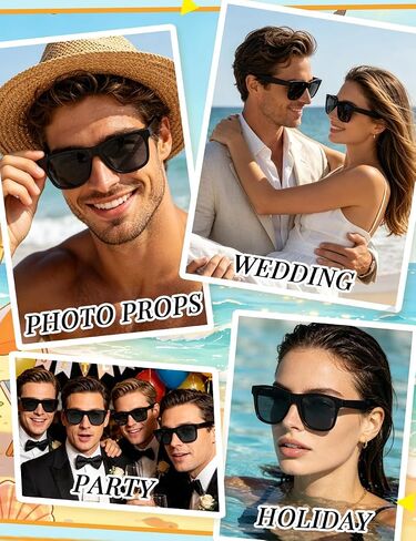 Black and White Sunglasses Bulk, 8/16/24 Pack Glasses Party Favors for Summer Beach Pool Birthday Wedding Party Supplies (8, Black) in Saudi Arabia