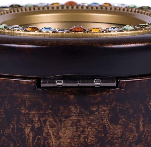 Cottage Garden Love You A Bushel Peck Hug Amber Earth Tone Jeweled Round Music Box Plays Wind Beneath My Wings in Saudi Arabia