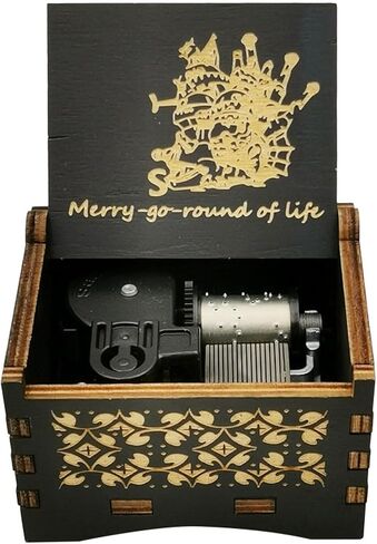 Howl's Music Box Moving Windup Music Box Merry Go Round of Life Castle Laser Musical Box for Men Women Birthday (56-EJ2 Windup) in Kuwait
