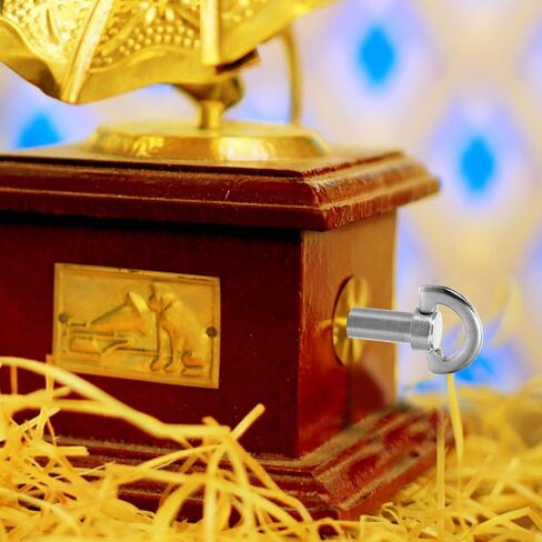 Totority 4 قطع من صندوق الموسيقى، مفاتيح ملفوفة، مقابض صغيرة، ملحقات حركة عقارب الساعة 0.66 بوصة لقطع غيار صندوق الموسيقى DIY in Kuwait