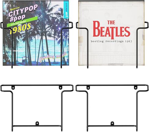 2 Packs Vinyl Wall Mount Holder,Vinyl Record Wall Mount Shelves for Vinyl Display,Metal Floating Record Wall Display Shelves for Frame Album in Saudi Arabia