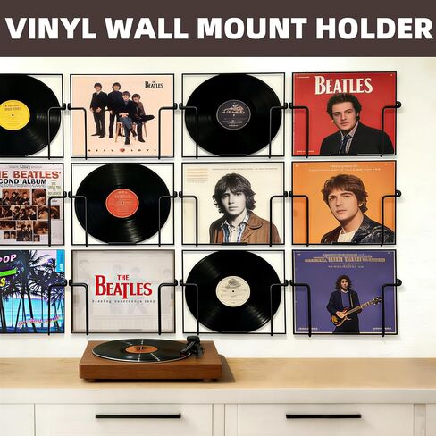 2 Packs Vinyl Wall Mount Holder,Vinyl Record Wall Mount Shelves for Vinyl Display,Metal Floating Record Wall Display Shelves for Frame Album in Saudi Arabia