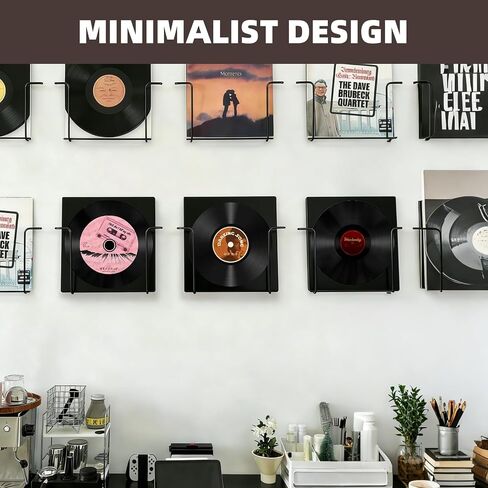 2 Packs Vinyl Wall Mount Holder,Vinyl Record Wall Mount Shelves for Vinyl Display,Metal Floating Record Wall Display Shelves for Frame Album in Saudi Arabia