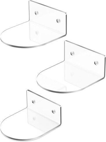 NiHome Small Acrylic Wall Shelf 3 Pack, Clear Floating Display Stand for LEGO Botanical Collection & Minifigures, Compatible with Funko Pop in Kuwait