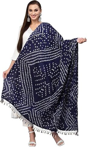 TRENDMALLS Women's Bandhani Pattern Chinon Silk Dupatta in Saudi Arabia