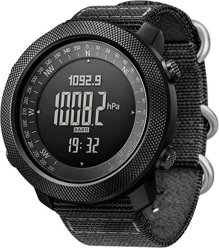 CakCity Digital Watch Military Tactical Watches for Men, 50mm Large Face Zinc Alloy Case with Breathable Double-Layer Nylon Strap, 5ATM Waterproof Shockproof, Altimeter, Barometer, Thermometer, Dual Time, Compass, Alarm, Stopwatch, Countdown in Saudi Arabia