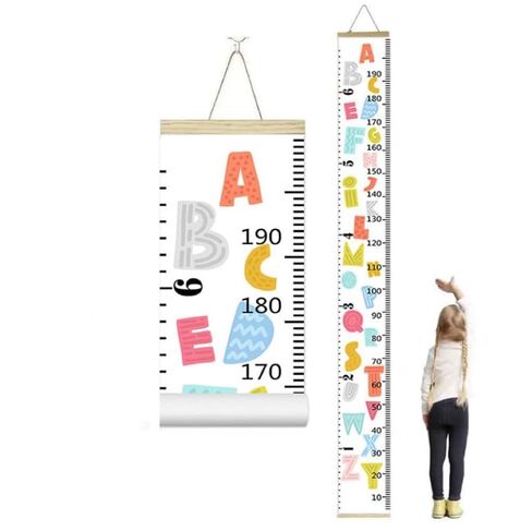 Kids Growth Chart Height Measuring Chart, Hangable and Removable Wall Decor 79"x7.9" Growth Chart for Kids Baby Child, Waterproof Canvas Height Measuring Rulers for Boys Girls (Yellow Giraffe) in Kuwait