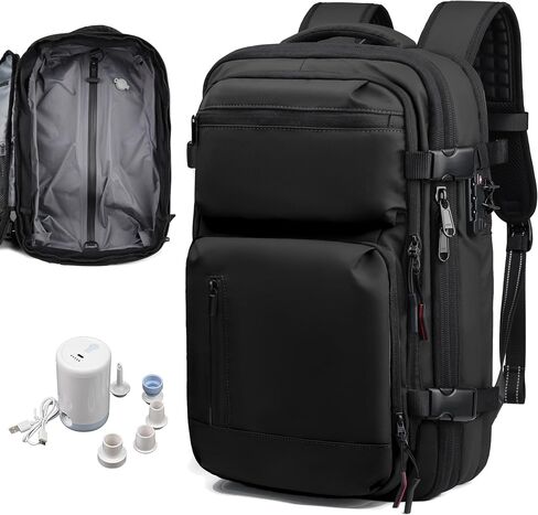 Vacuum Backpack,Travel Backpack,with Air Pump,60L Expandable Compression,TSA Lock,Built-in TPU Vacuum Bag,Fit 16" Laptop for Travel&Business in Saudi Arabia