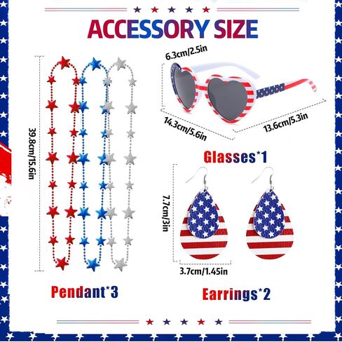 Women American Flag Kimono 4th of July Summer Beach Cover Up Lightweight Cardigan V-Neck Outfits with Accessory Set in Saudi Arabia