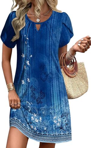 Ekouaer Swimsuit Coverup for Women 2026 Petal Short Sleeve Bathing Suit Cover Ups Summer T Shirt Dress Flowy Sundresses in Kuwait