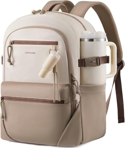 LOVEVOOK Laptop Backpack with Cute Pendant,15.6 Inch Travel Work Backpack Computer Laptop Bag with Large Cup Holder,Waterproof Nurse Teacher College Backpack Purse,Gifts for Women & Men, Leopard print in Kuwait