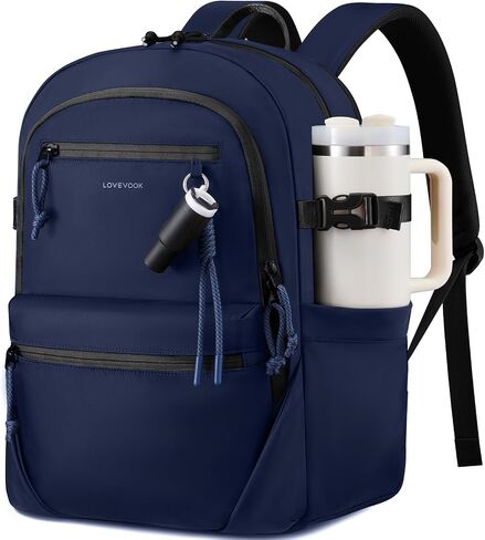 LOVEVOOK Laptop Backpack with Cute Pendant,15.6 Inch Travel Work Backpack Computer Laptop Bag with Large Cup Holder,Waterproof Nurse Teacher College Backpack Purse,Gifts for Women & Men, Leopard print in Kuwait